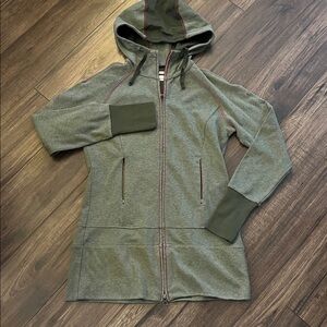 Columbia | M | Olive Cotton Blend Full Zip Long Athletic Jacket